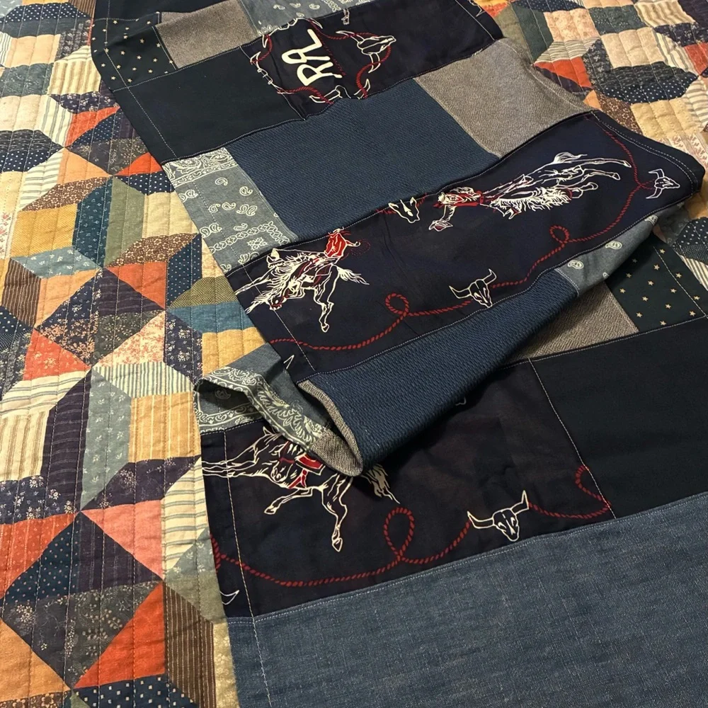 CUSTOM RRL/RL PATCHWORK SCARF (100% UPCYCLED RALPH LAUREN FABRICS)- 1 OF A KIND